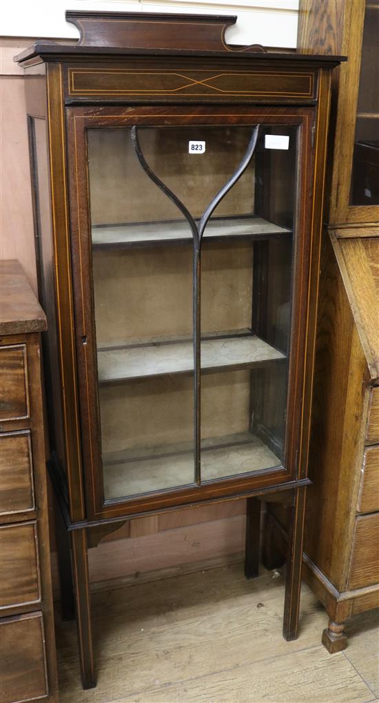 An Edwardian inlaid mahogany display cabinet W.58cm